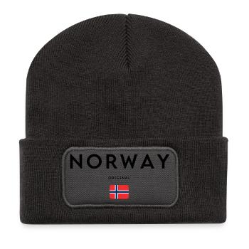 Norwegian pride, minimalist sleek design - Recycled Patch Beanie - dark grey - Front