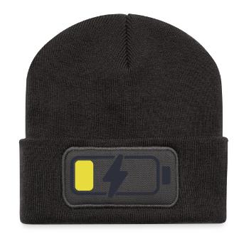iPhone_Batterie - Recycled Patch Beanie - dark grey - Front