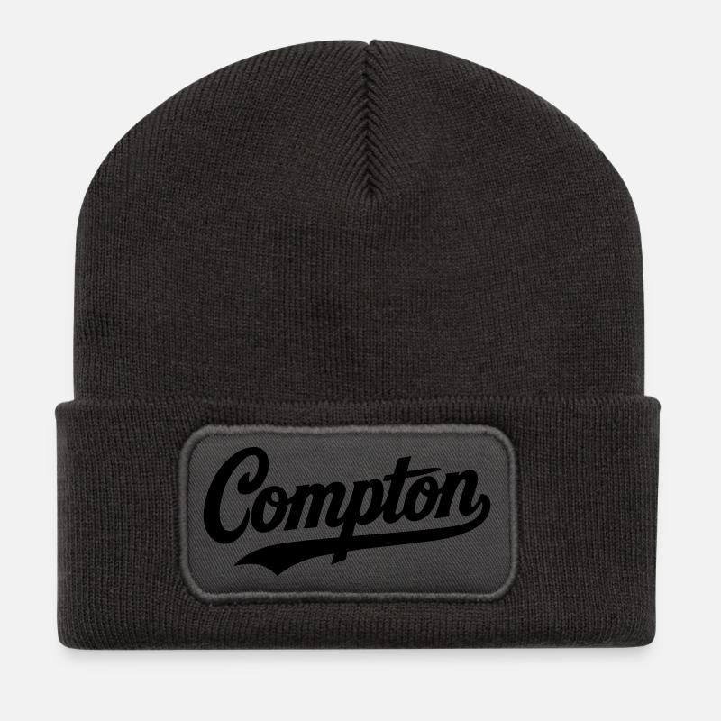 Compton Shirt Retro Vintage Old school Rap hip hop - Recycled Patch Beanie - dark grey