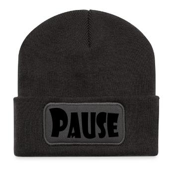 PAUSE - Recycelte Patch Beanie - Dunkelgrau - Vorne