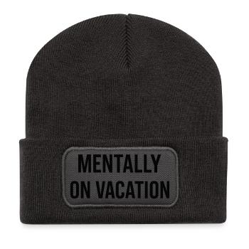 Mentalement sur la plage - Beanie recyclé à patch - charbon - Devant