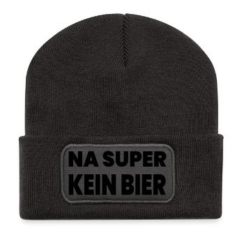 Bier - Recycelte Patch Beanie - Dunkelgrau - Vorne