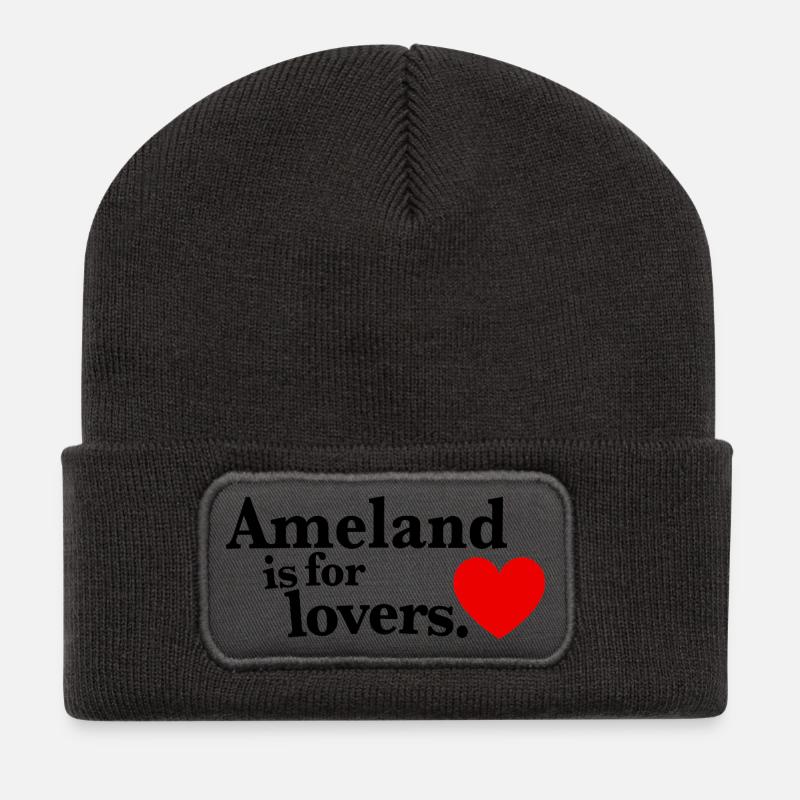 Amoureux d’Ameland - Classique II - Beanie recyclé à patch - charbon
