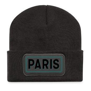 Paris Vintage Street Sign - Recycled Patch Beanie - dark grey - Front