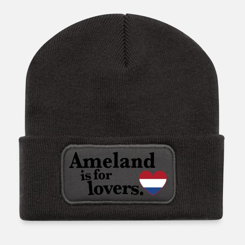 Ameland Lovers - NL I - Beanie recyclé à patch - charbon