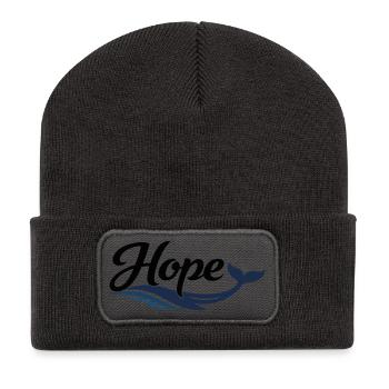 Hope Whale Ocean Wave Logo - Recycled Patch Beanie - dark grey - Front