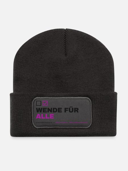 WENDE FÜR ALLE — Fair Finanzieren - Recycelte Patch Beanie - Dunkelgrau