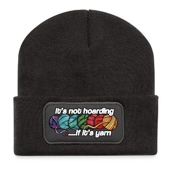 It's Not Hoarding If It's Yarn - Recycled Patch Beanie - dark grey - Front