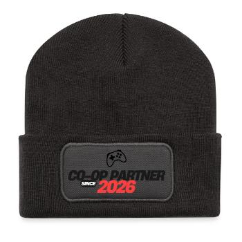 Player-Two-Store - Recycelte Patch Beanie - Dunkelgrau - Vorne