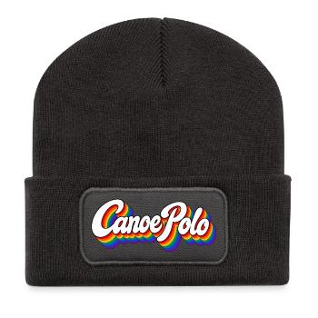 Canoe Polo - Kanupolo - Sport - Paddeln - Paddel - Recycelte Patch Beanie - Dunkelgrau - Vorne