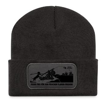 dackel kothaufen  - Recycelte Patch Beanie - Dunkelgrau - Vorne