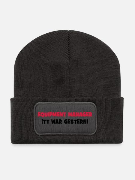 6061912 121013613 reiten - Recycelte Patch Beanie - Dunkelgrau