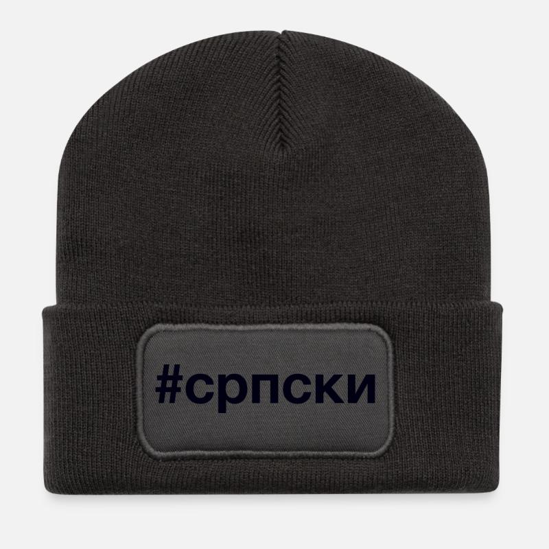 HASHTAG SERBE - Beanie recyclé à patch - charbon