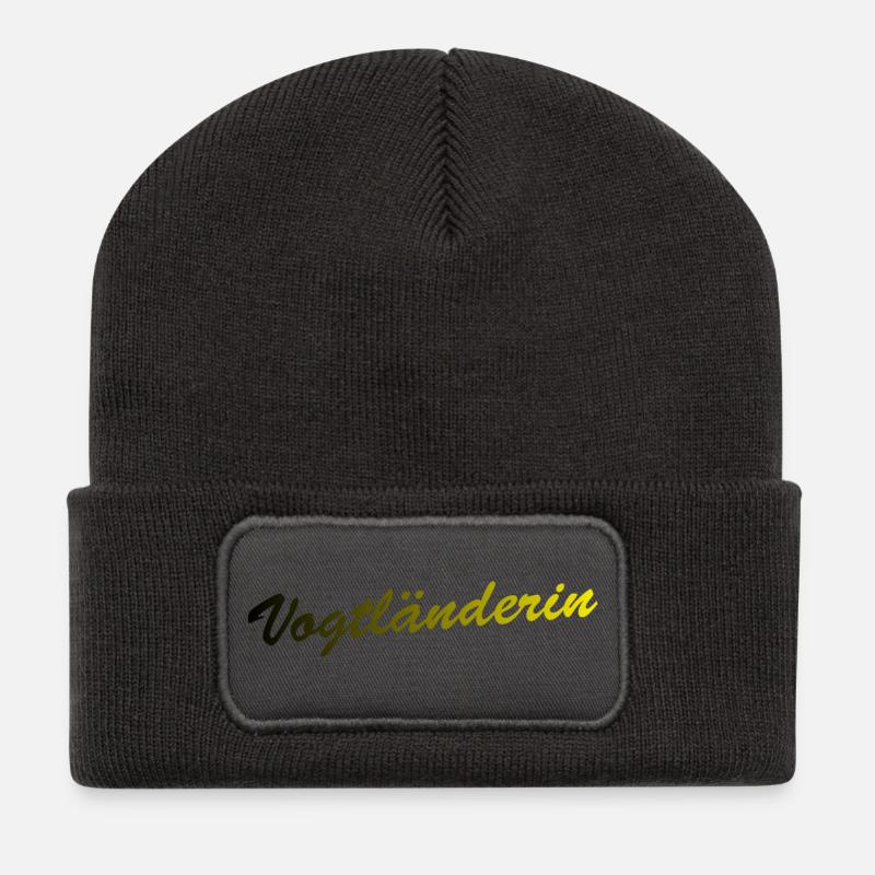 Vogtländerin - Recycelte Patch Beanie - Dunkelgrau