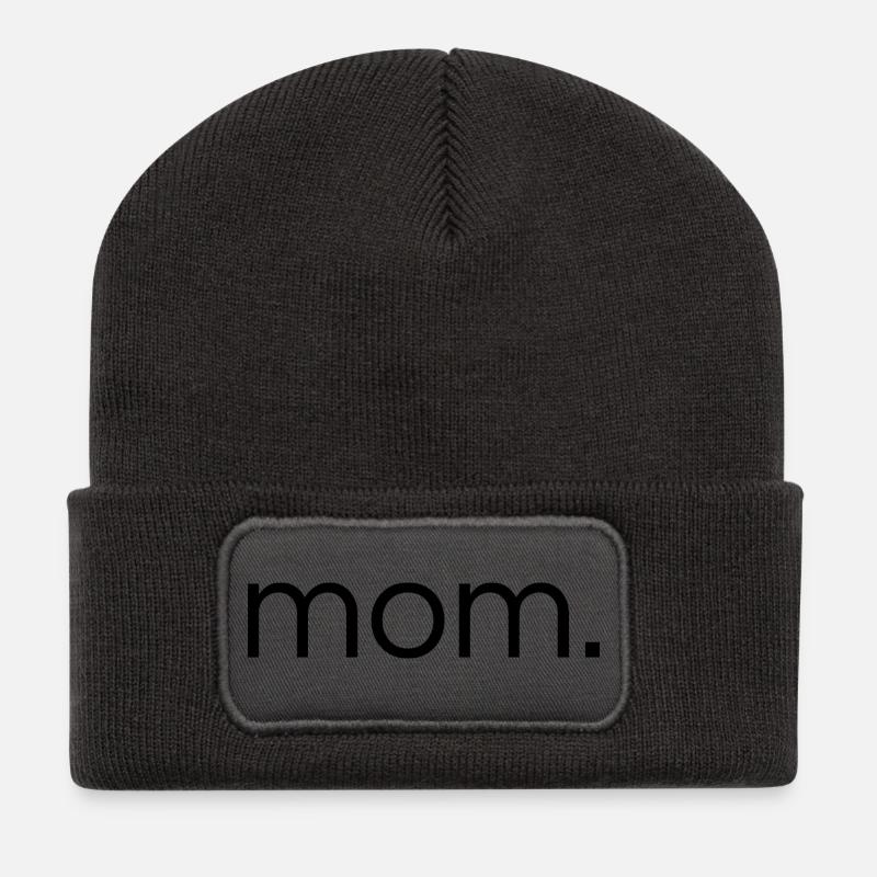 Mama. - Recycelte Patch Beanie - Dunkelgrau