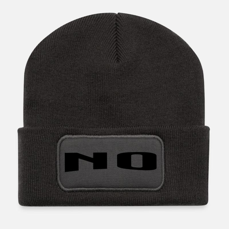 Non, bonne réponse - Beanie recyclé à patch - charbon