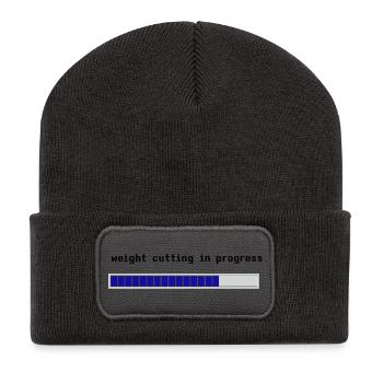weight cutting in process - Recycelte Patch Beanie - Dunkelgrau - Vorne