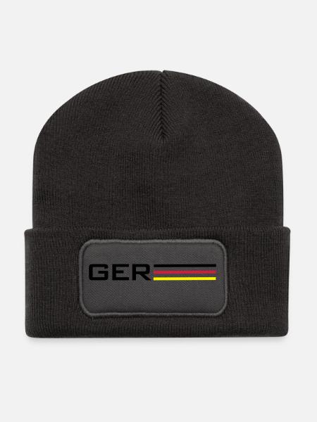 Deutschland GER Symbol - Recycelte Patch Beanie - Dunkelgrau