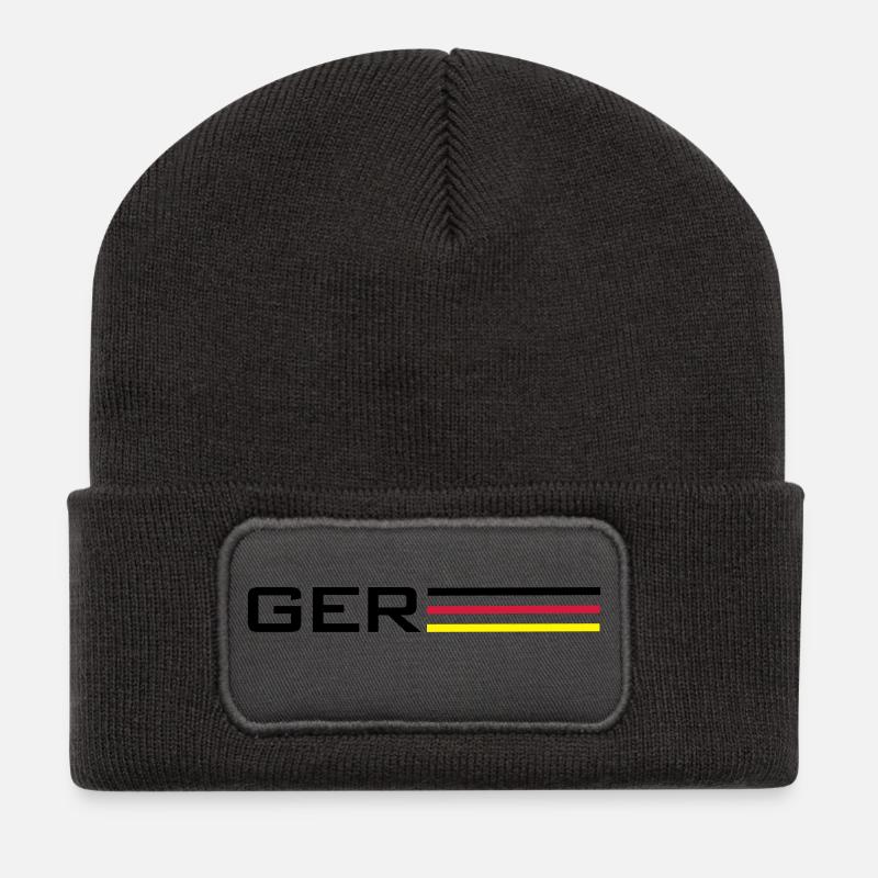 Deutschland GER Symbol - Recycelte Patch Beanie - Dunkelgrau