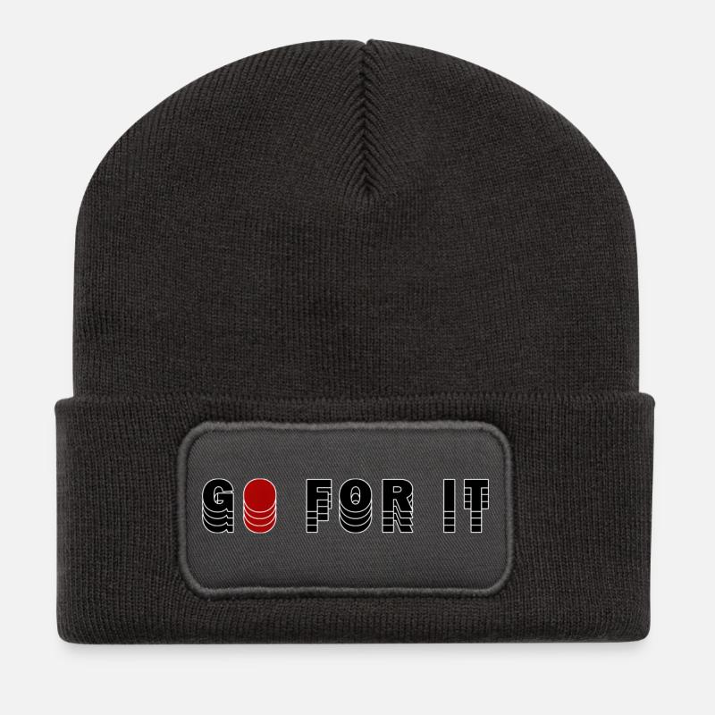 GO FOR IT - Recycled Patch Beanie - dark grey