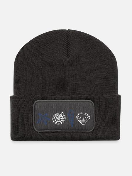Muscheln - Meerestiere - Recycelte Patch Beanie - Dunkelgrau