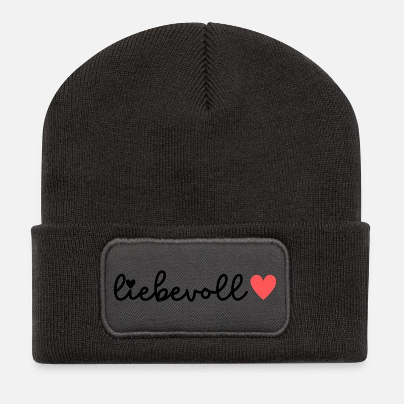 LIEBEVOLL  liebevoll - Recycelte Patch Beanie - Dunkelgrau