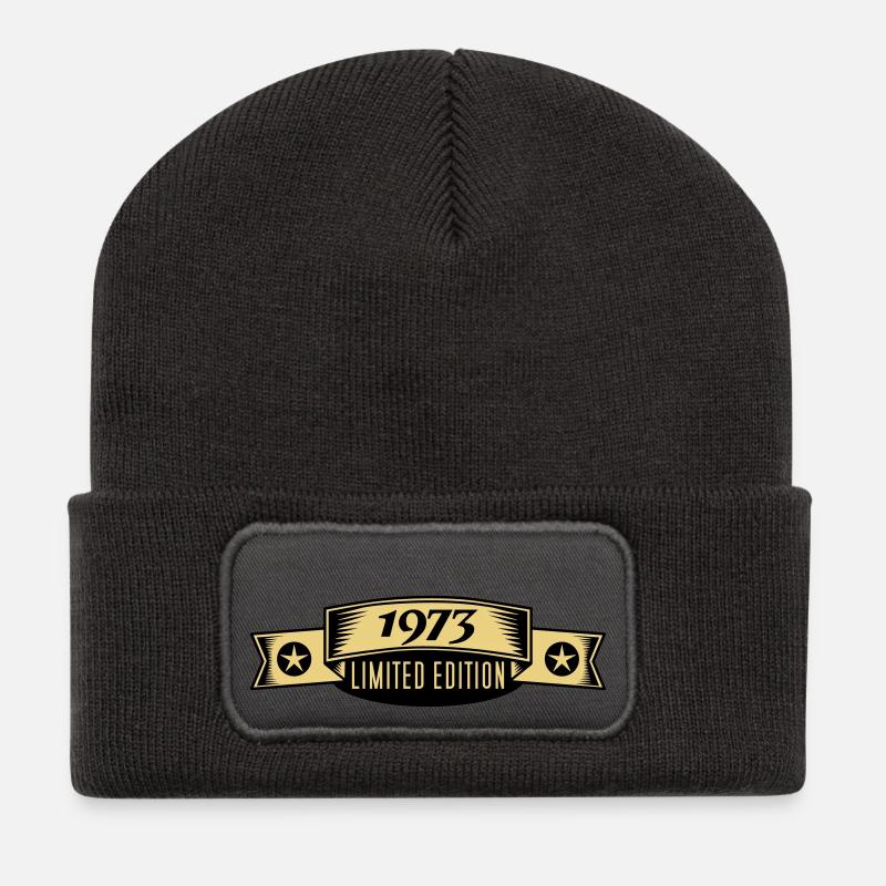 1973 - Recycelte Patch Beanie - Dunkelgrau