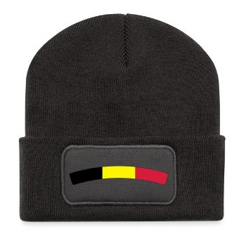Belgique (V) - Beanie recyclé à patch - charbon - Devant