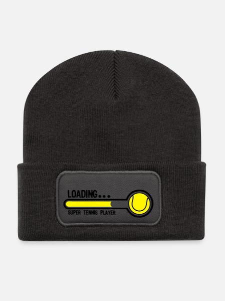 tennis loading super player1 - Beanie recyclé à patch - charbon