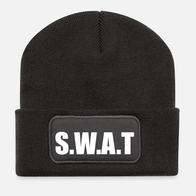 schlagen - Recycelte Patch Beanie - Dunkelgrau