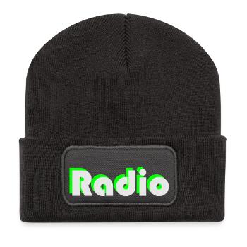 Radio - Recycelte Patch Beanie - Dunkelgrau - Vorne