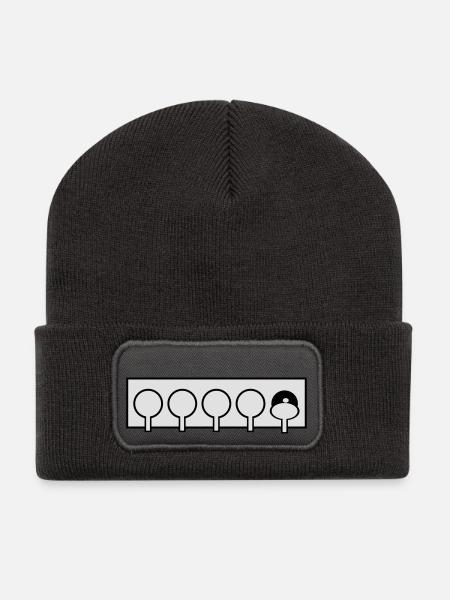 Biathlon Schießstand, Zielscheibe - Recycelte Patch Beanie - Dunkelgrau