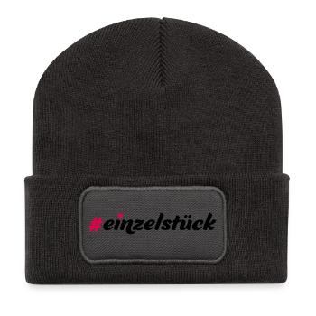 Einzelstück - Recycelte Patch Beanie - Dunkelgrau - Vorne