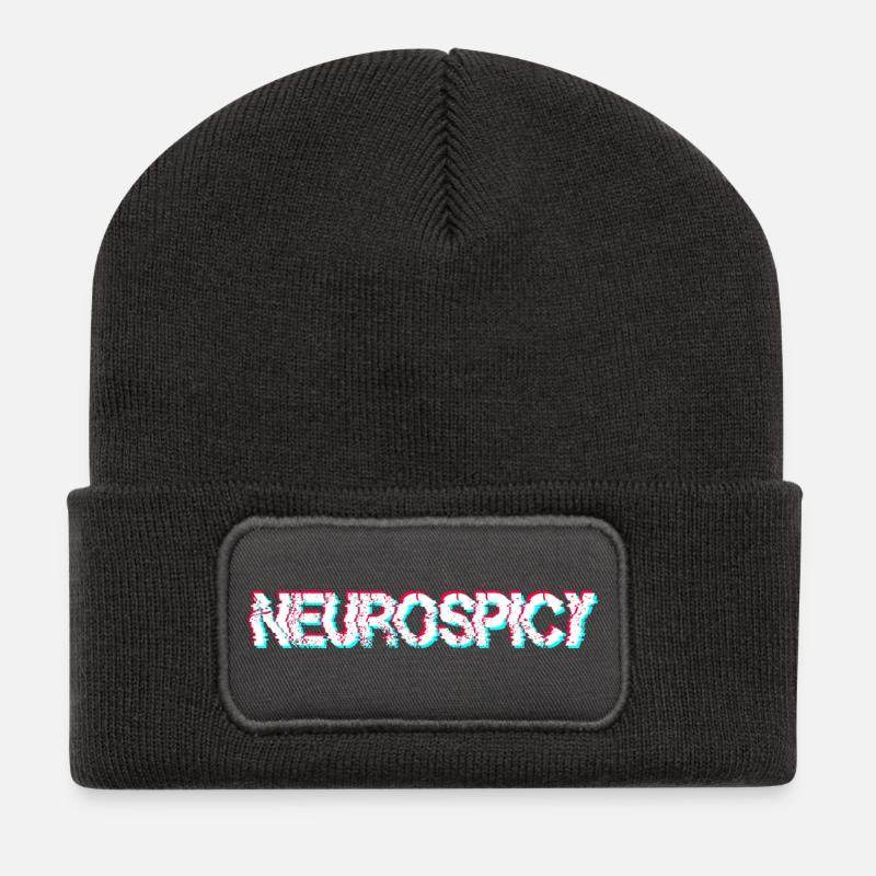 Neurospicy Neurodivergent ADHS Autismus - Recycelte Patch Beanie - Dunkelgrau