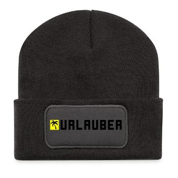Urlauber Sommer - Recycelte Patch Beanie - Dunkelgrau - Vorne