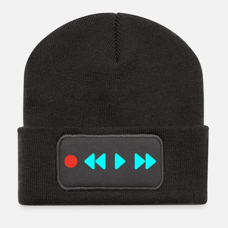 Enfants sur cassette - Beanie recyclé à patch - charbon