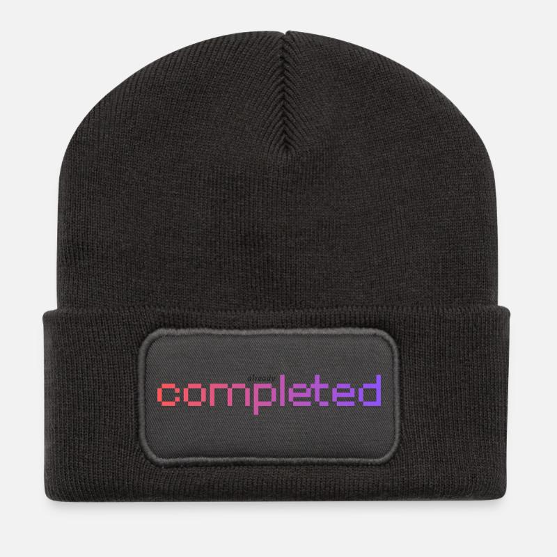 Already completed! - Recycelte Patch Beanie - Dunkelgrau