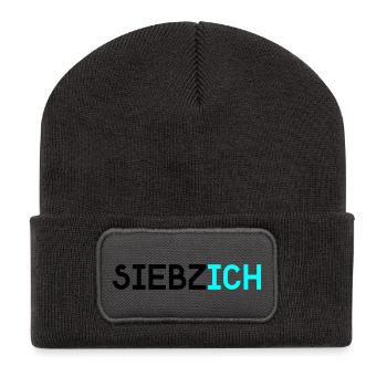 siebzich - Beanie recyclé à patch - charbon - Devant