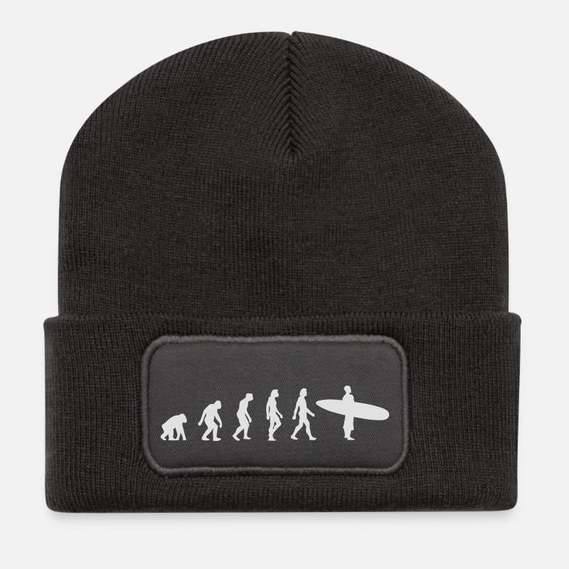 L'évolution du surf - Beanie recyclé à patch - charbon