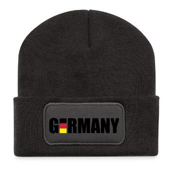 germany_f3 - Beanie recyclé à patch - charbon - Devant