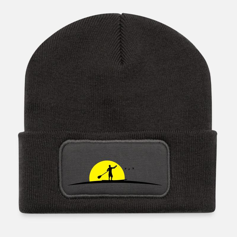 Stand Up Paddeln - Recycelte Patch Beanie - Dunkelgrau