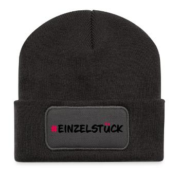 Einzelstück - Recycelte Patch Beanie - Dunkelgrau - Vorne