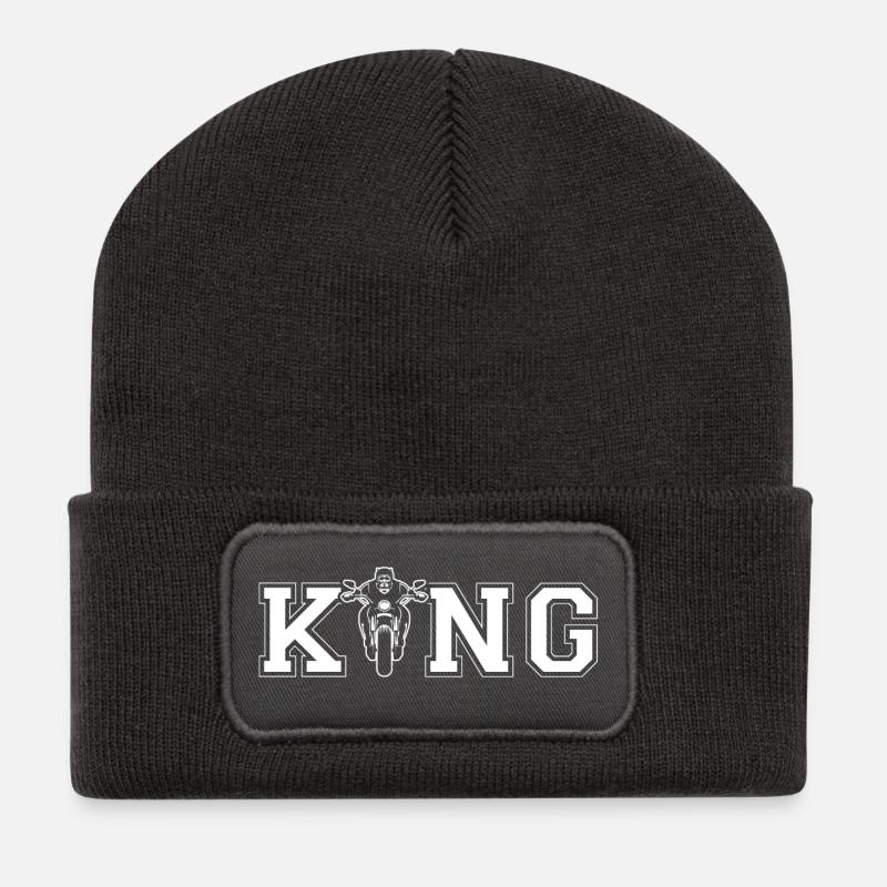 moto roi - Beanie recyclé à patch - charbon
