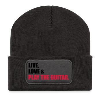 Guitare - Beanie recyclé à patch - charbon - Devant