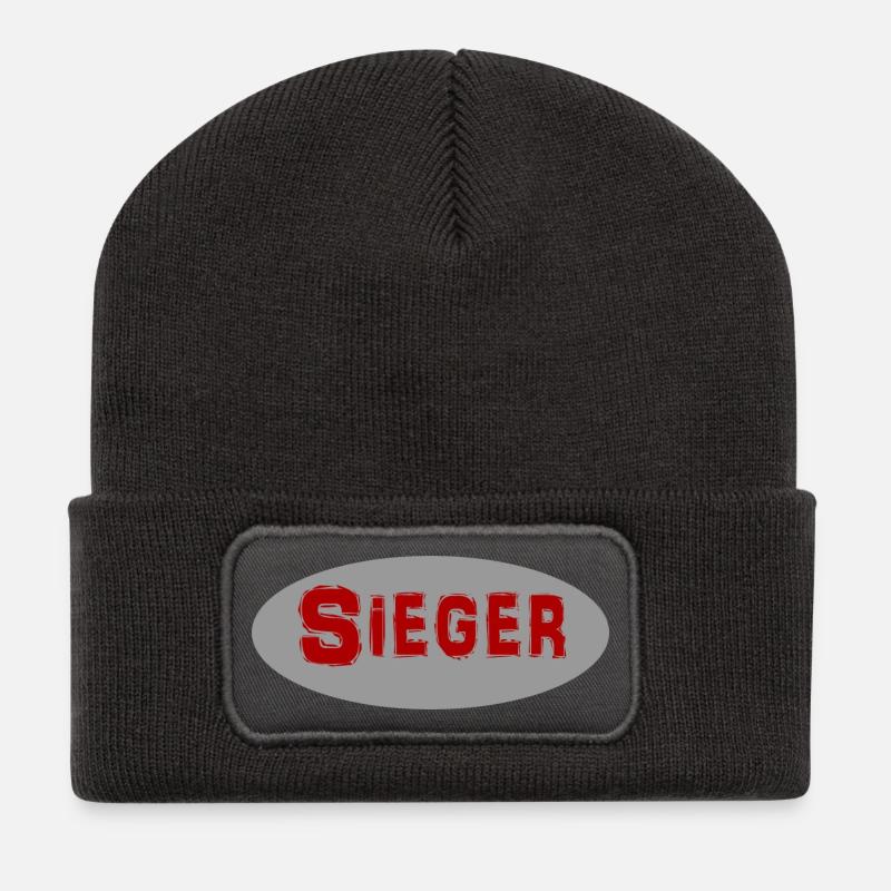 Sieger - Recycelte Patch Beanie - Dunkelgrau