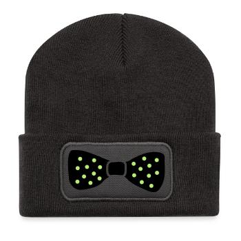 bow_tie - Recycled Patch Beanie - dark grey - Front