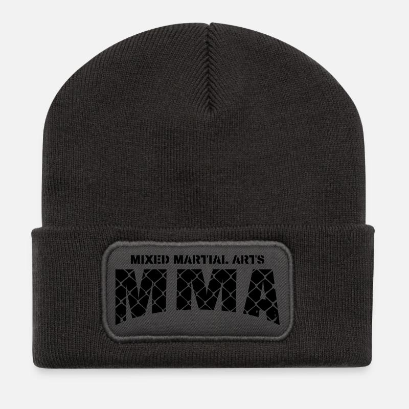 MMA Mixed Martial Arts - Recycelte Patch Beanie - Dunkelgrau