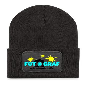 Fotograf Fotografin Fotokamera - Recycelte Patch Beanie - Dunkelgrau - Vorne