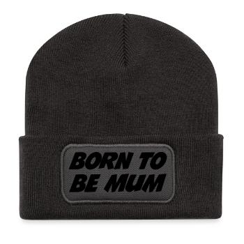 Born to be a mom - Recycled Patch Beanie - dark grey - Front