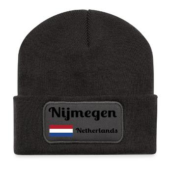 Nijmegen Netherlands - Stylish prints - Recycled Patch Beanie - dark grey - Front